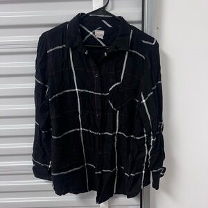 Chico's Women’s Fall Black and White Plaid Shirt Size 2